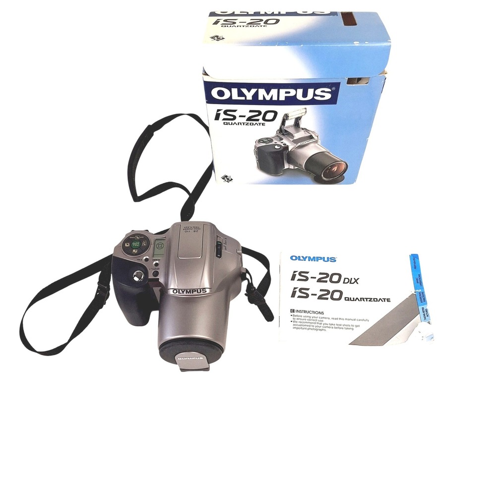 Olympus IS-20 Quartzdate 35mm Film SLR Camera 28-110mm Zoom Lens with Box Manual